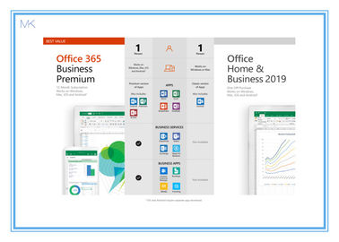 การเปิดใช้งานออนไลน์ Microsoft Office 2019 วิสัยทัศน์ Home and Business Key Card ภาษาอังกฤษ