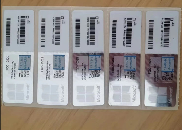 1.0 GHz Red Microsoft Win 11 Pro / Home OEM Key License Sticker การเปิดใช้งานออนไลน์ทั่วโลก