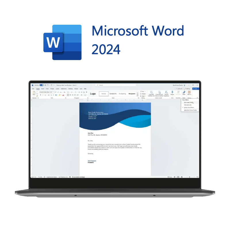 พลาตฟอร์ม Windows/Mac Microsoft Office 2024 บ้านและธุรกิจ ด้วยผลงานที่ขยาย